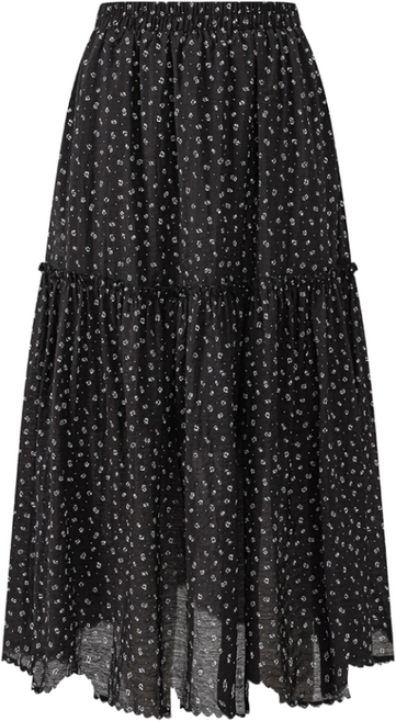 머스트비 여성 미니플라워 패턴 프릴 롱스커트