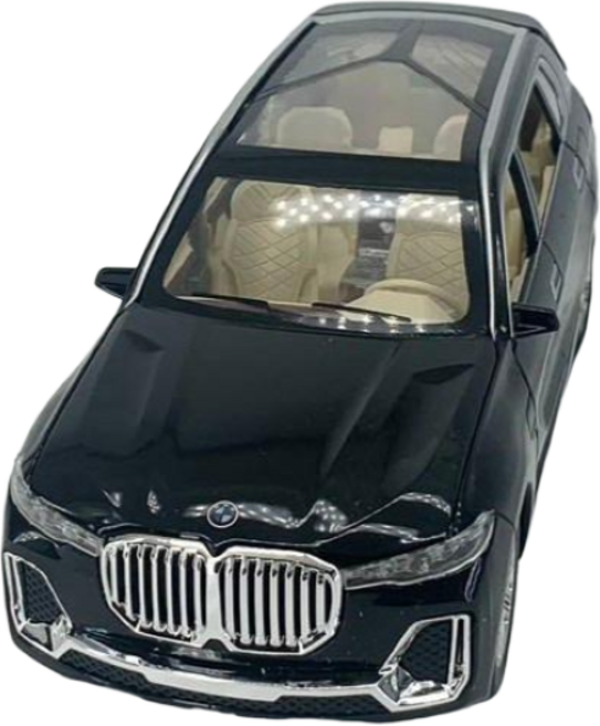 1:24 다이캐스트 모형 다이케스트 비엠더블유 BMW X7 SUV 완구 미니어쳐 피규어 자동차 장난감, 블랙, 1개