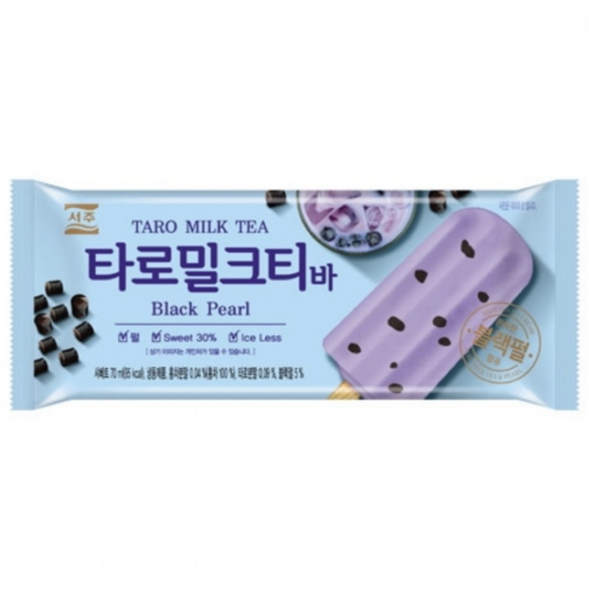 서주 타로밀크티 바 아이스크림 40개입 블랙 펄 디저트 우유 간식용, 40개, 70ml