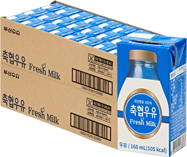 부산우유 멸균 축협우유 160ml, 48개