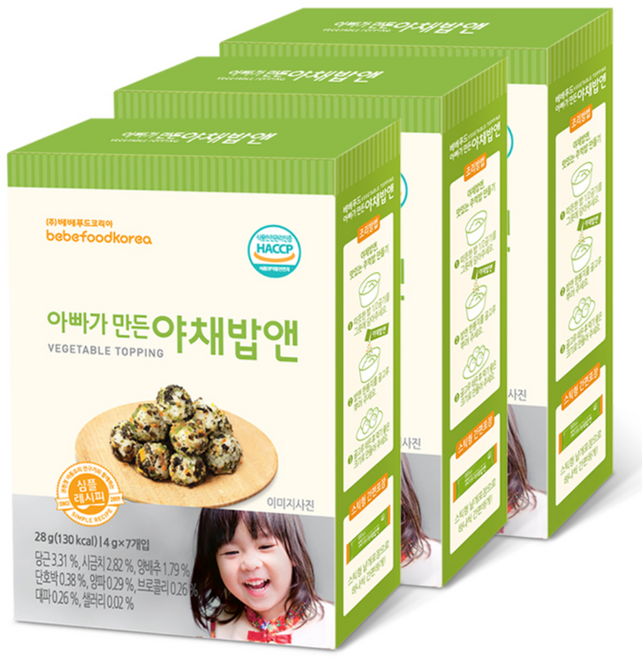 베베푸드 아빠가 만든 야채밥앤 후레이크, 28g, 3개