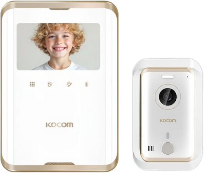 코콤 아날로그방식 비디오폰 인터폰 KCV-R431E(매립형초인종)화이트