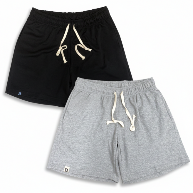 더폴그라운드 남자 여름 데일리 트레이닝 특양면무지 쇼츠반바지 1+1