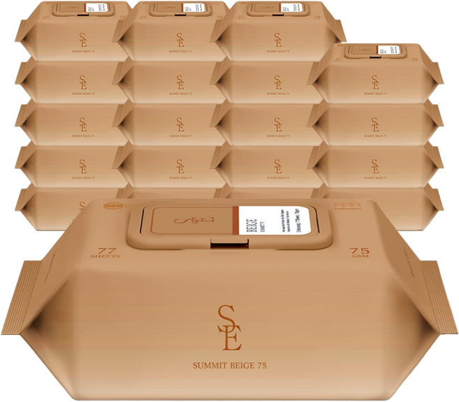 스마트에코 써밋 75g 베이지 77매 20팩 캡형 아기물티슈, 20개