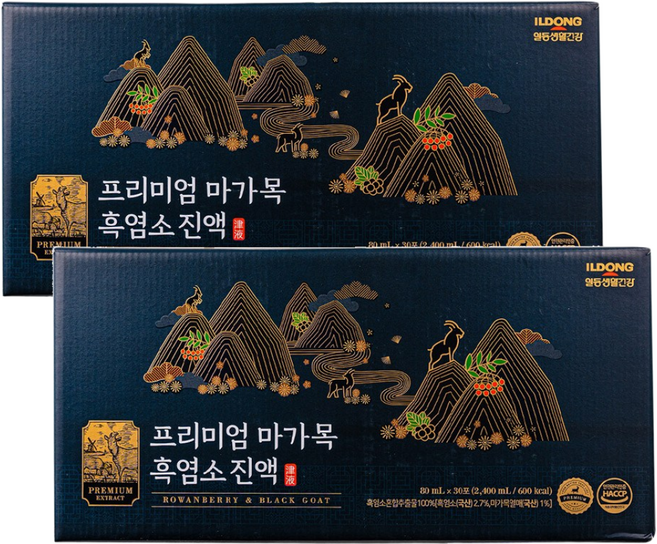 일동생활건강 프리미엄 마가목 흑염소진액 엑기스 흑염소즙, 2박스, 2.4L