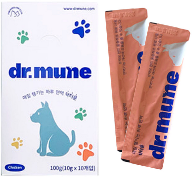 닥터뮨 강아지 츄르 곰팡이성 피모 피부 상처 습진 눈물 면역력 영양제 닭고기맛 10개입, 1개