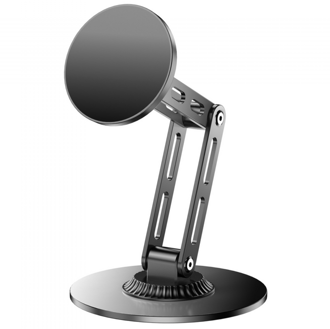 360도 회전 태블릿 거치대 스탠드 휴대용 높이조절 접이식 휴대폰 거치대, 마그네틱 블랙, 1개