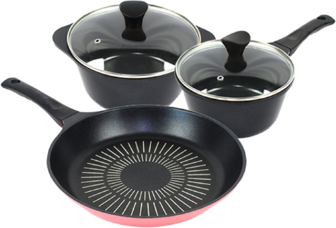 키친아트 세라믹 냄비 후라이팬 3종세트, 키친아트 세리믹 냄비 후라이팬 3종세트, 1개