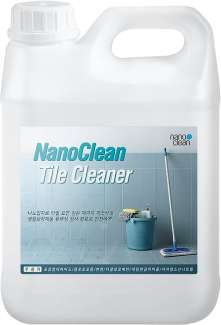 나노클린 포세린타일클리너 3.75리터 거실바닥 상가청소 사무실세제 세정제, 1개, 4L