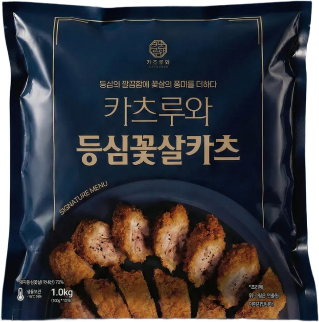 카츠루와 등심꽃살카츠 100gX10장 프리미엄특수부위 생 돈까스 업소용수제냉동, 1kg 1개