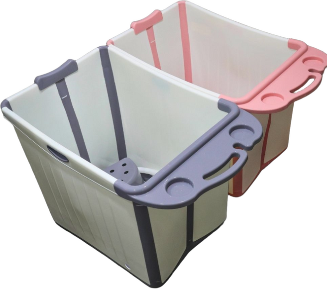 Lim401 접이식욕조 물절약 원룸 반신욕조 홀로사우나, 그레이, 1개