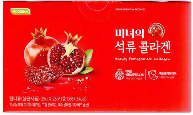 로지나 미녀의 석류콜라겐 25g x 25포, 25회분, 1박스