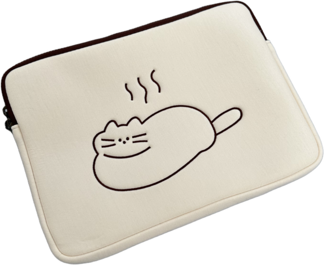 앨오앤지 댕댕냥이 캐릭터 태블릿 겸용 노트북파우치, 낮잠 냥이, 1개