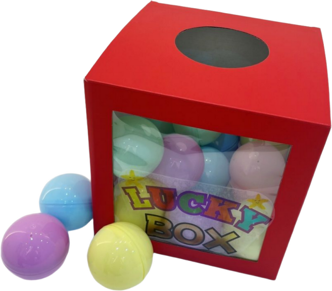 레드 뽑기함 응모함 경품 추첨함 뽑기상자 유얼즈, 25cm(뽑기캡슐미포함), 1개