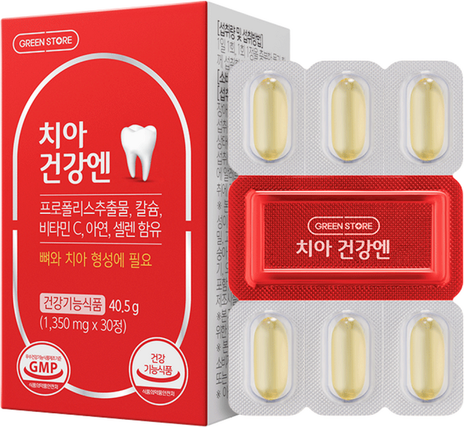 그린스토어 치아건강엔(리뉴얼), 30정, 6개