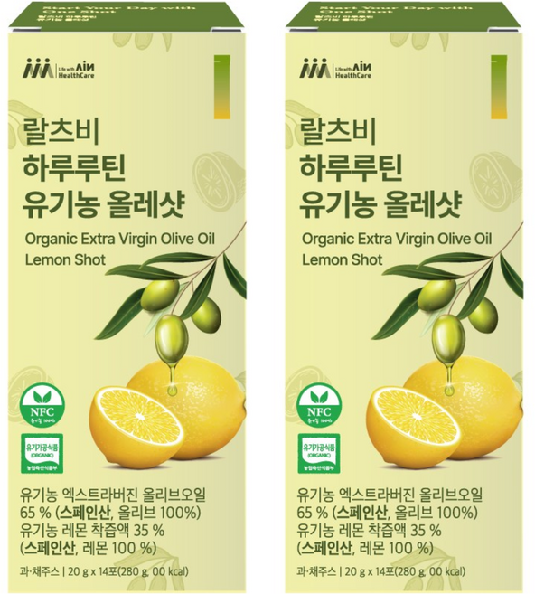 랄츠비 하루루틴 유기농 올레샷, 2개, 280g