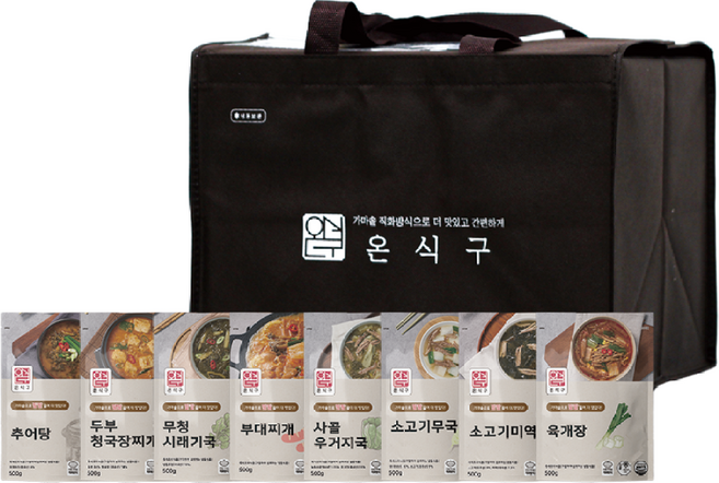 [무료배송/부직포 가방 증정] 대천어가 온식구 즉석국 밀키트 8종 간편국 선물세트, 1세트, 500g