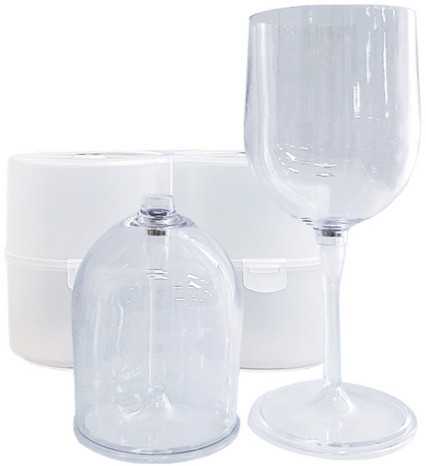 캠핑와인잔 휴대용 피크닉 미니 아웃도어 안깨지는 보소코리아 2인용 투명, 1세트