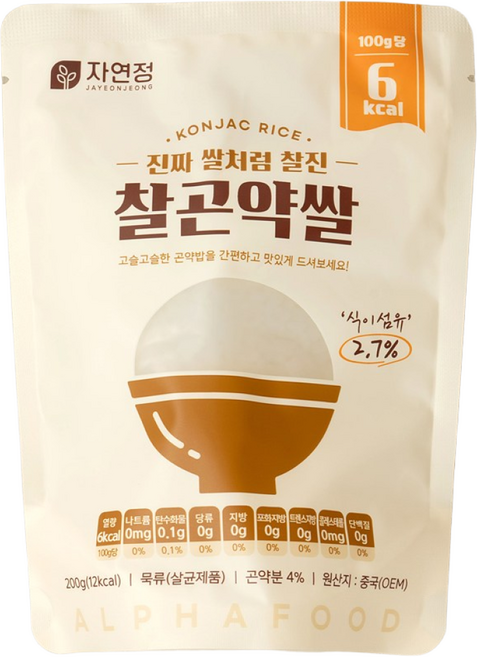 자연정 찰곤약쌀, 200g, 10개