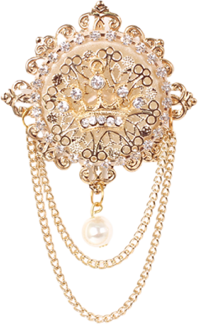 크리스크라운 골든 티아라 브로치 악세사리