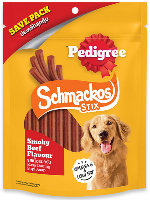 페디그리 강아지 스메코스 스틱스, 훈제 소고기 맛, 300g, 1개