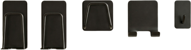 구띵스 무타공 스텐 욕실걸이 4종 세트 물때없는 공중부양, 1세트, 무광블랙(5pc)