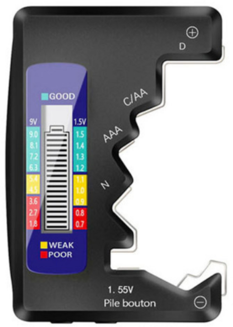 TOZ 배터리 잔량 측정기 건전지 테스터기, 1개