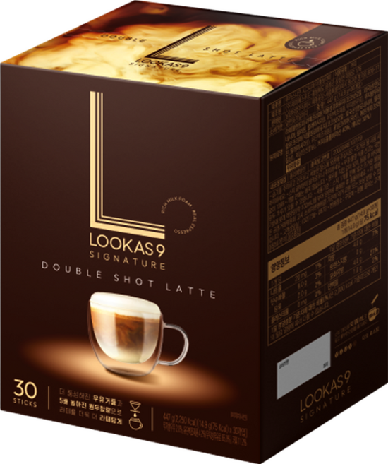 루카스나인 시그니처 더블샷라떼 커피믹스, 14.9g, 30개입, 2개