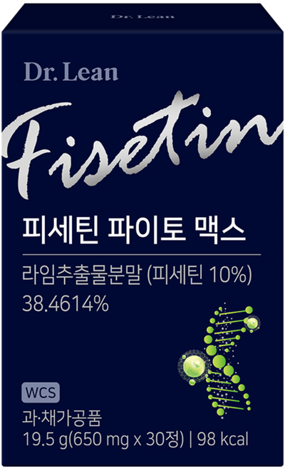 [닥터린] 피세틴 파이토 맥스 / 라임추출분말 식물성 피세틴 7500mg 케르세틴&피페린, 30정, 6개