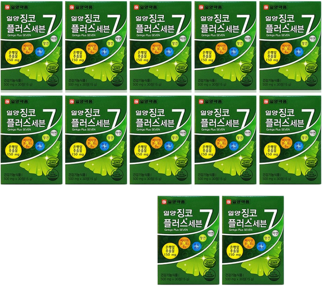 일양약품 징코플러스7 은행잎추출물, 30정, 12개