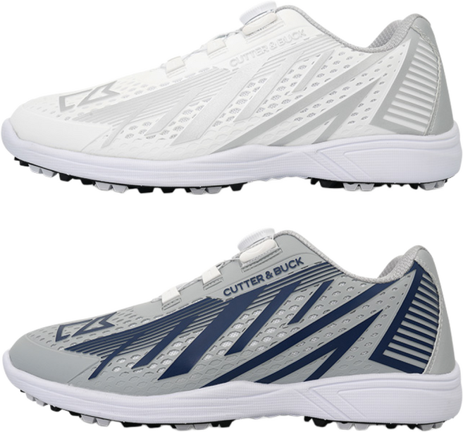 커터앤벅 남성 사선패턴 스파이크리스 골프화 - CBM5AGS112