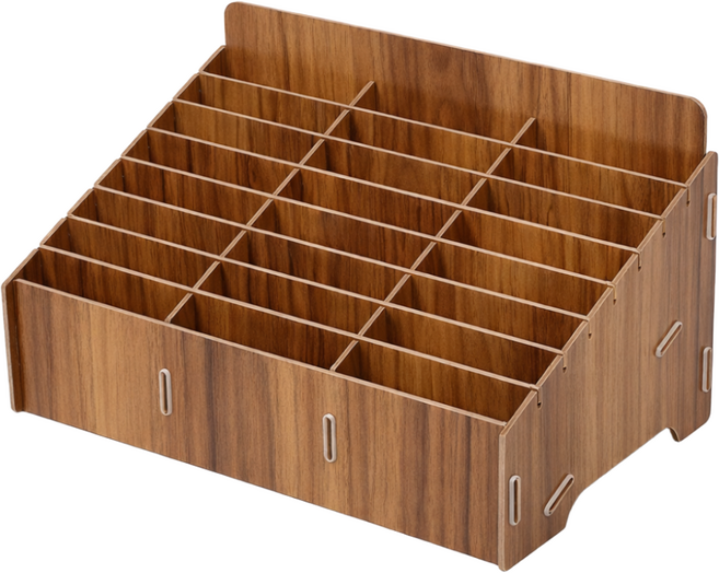 토브몰 휴대폰 보관함 24칸 핸드폰 수거함 학교 학원 카페 단체 보관대, 1개, 브라운