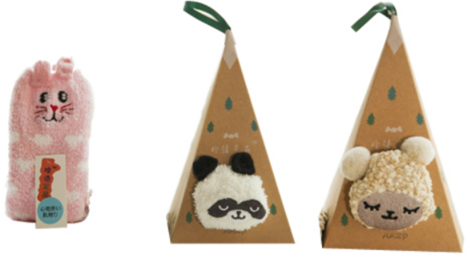 선물용 답례품 귀여운 수면 양말 (케이스 포함)