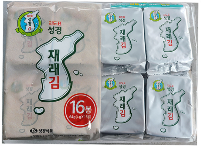 지도표 성경김 재래 식탁김 16단, 64g, 2세트