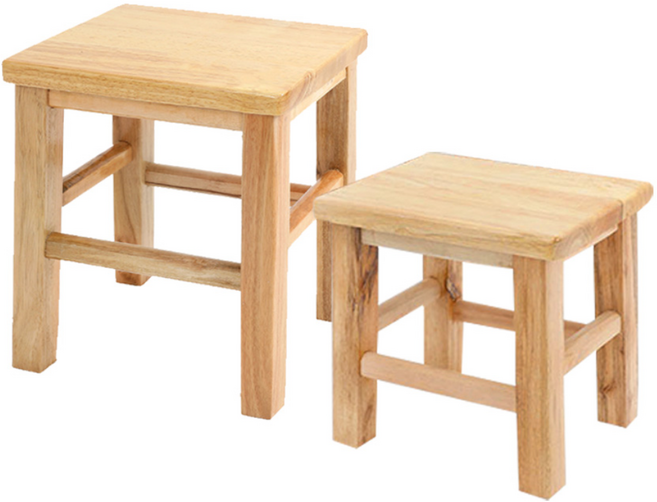 사각 완제품 우드스툴 고무나무 원목 화분 받침대 인테리어 의자 집들이 선물, 35cm, 1개, 내츄럴