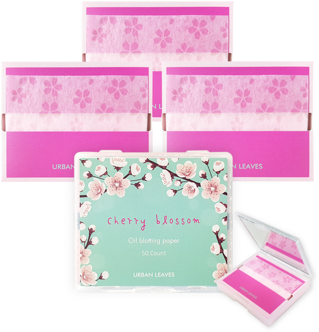 어반리브즈 벚꽃기름종이 50p + 거울케이스 + 리필 150p, 1세트