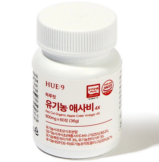 휴나인 하루 컷 애사비 유기농 사과초모식초 애플 사이다 비니거, 1개, 60정 - 쿠팡
