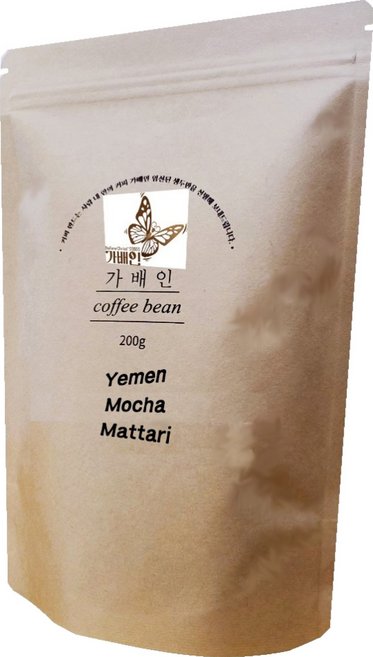 [가배인] 세계3대 커피 예멘모카 마타리 커피원두 홀빈/분쇄, 200g, 홀빈, 1개