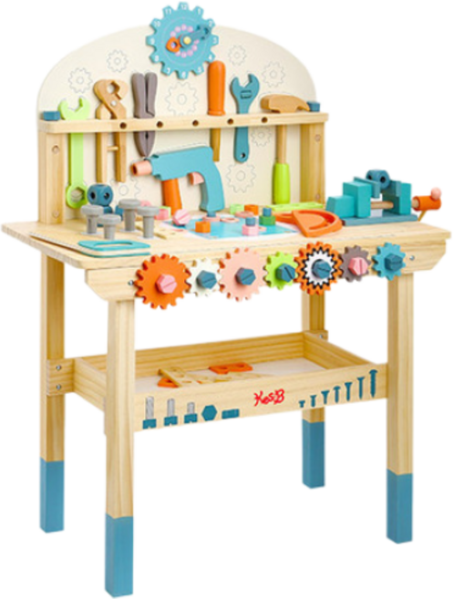 [캐스B] 플레이 빅토리아 공구작업대(2357) 원목 스탠드 망치 공구놀이 유아 소꿉놀이