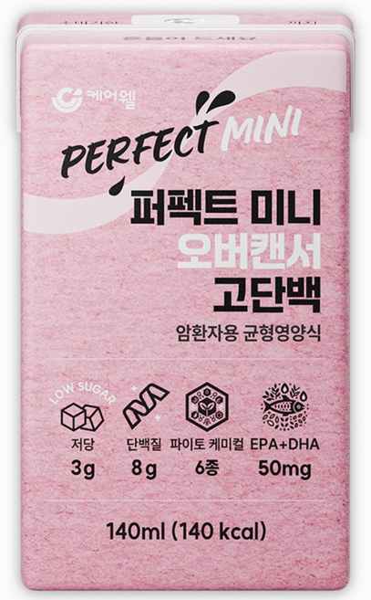 케어웰 퍼펙트 미니 오버캔서 고단백 암환자 영양식, 140ml, 60개