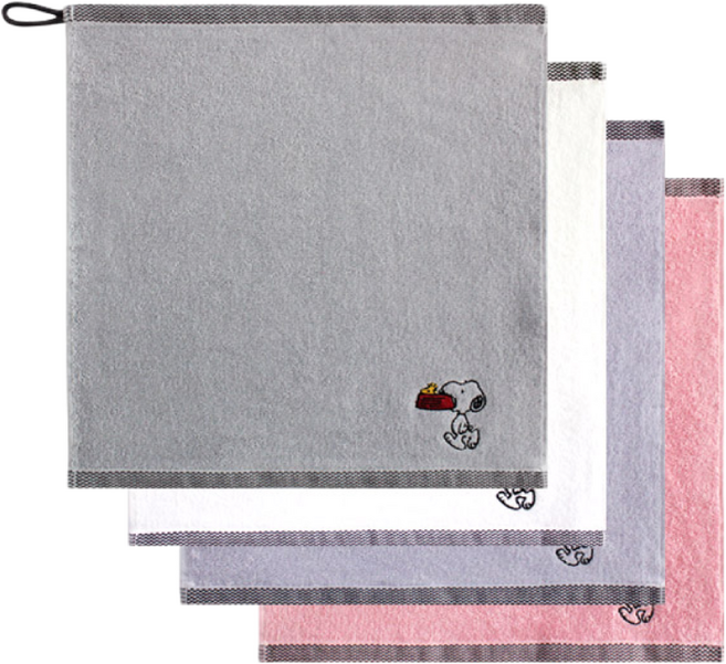 송월타월 스누피 블럭 블랙 34 고리 핸드타월, 퍼플, 5개