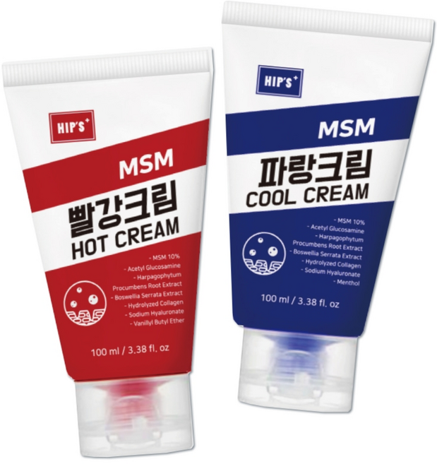 힙스 MSM 빨강크림 + MSM 파랑크림, 2세트, 100ml