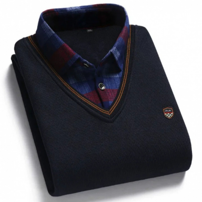 COSYEVNO 남자캐시미어니트 체크 브이넥 디자인으로 스타일리시하게 슬림핏 가을 긴팔 상의 CXxzwt-7