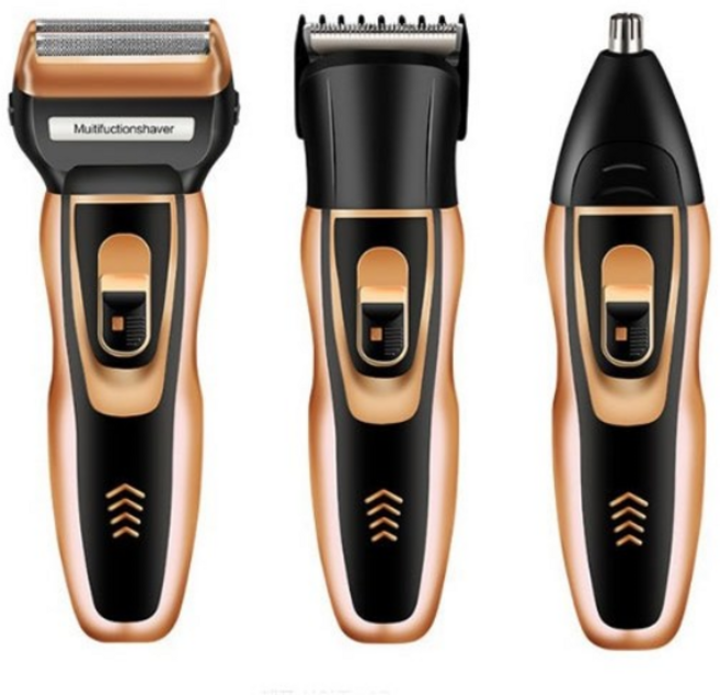 [파인스토리] Geemy 3 in 1 GM-595 충전식 3기능 전기 전동 면도기 이발기 코털 정리기, 랜덤