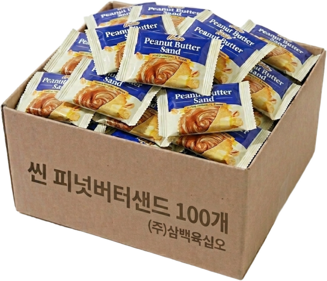 씬 피넛버터샌드 크래커 땅콩샌드, 100개, 8g