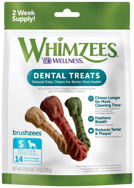 웰니스윔지스 위클리백 브러쉬즈모양 강아지껌 S, 덴탈껌, 210g, 1개