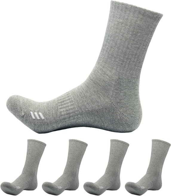 위드삭스 남성57 무봉제 스포츠 양말 장목 심리스 두꺼운 양말 5켤레, 남-57B_그레이_5켤레