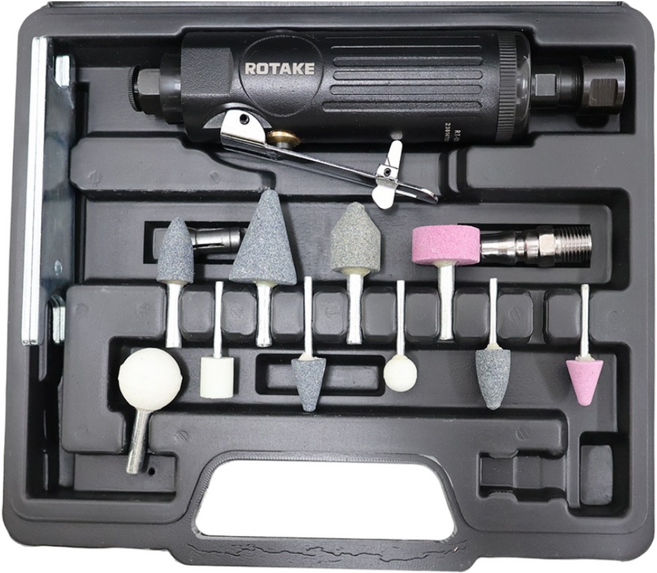 로테이크 에어 다이 그라인더 세트 에어공구 샌딩작업 RT-1206-PK, 1개