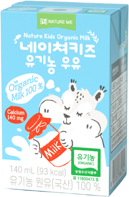 네이쳐키즈 유기농 우유, 18개, 140ml