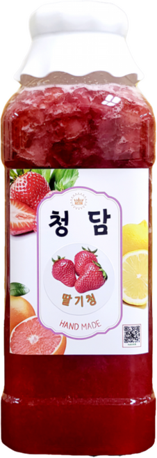 과육이 살아있는 청담 라떼 에이드용 딸기청, 1.1kg, 1.1kg, 1개, 1개입, 설향 딸기청